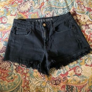 Black jean shorts